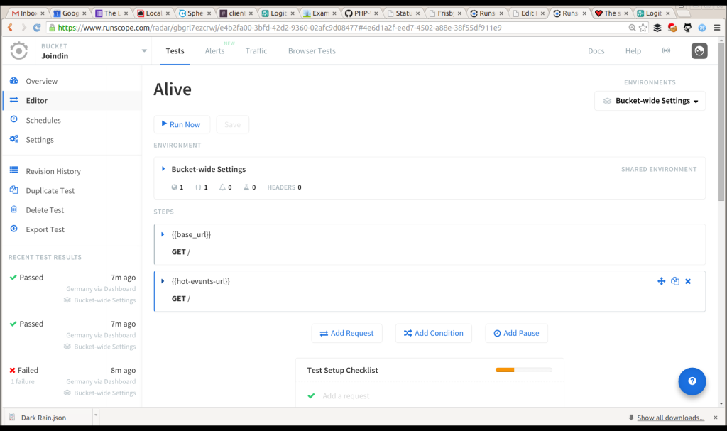 Create a Runscope test