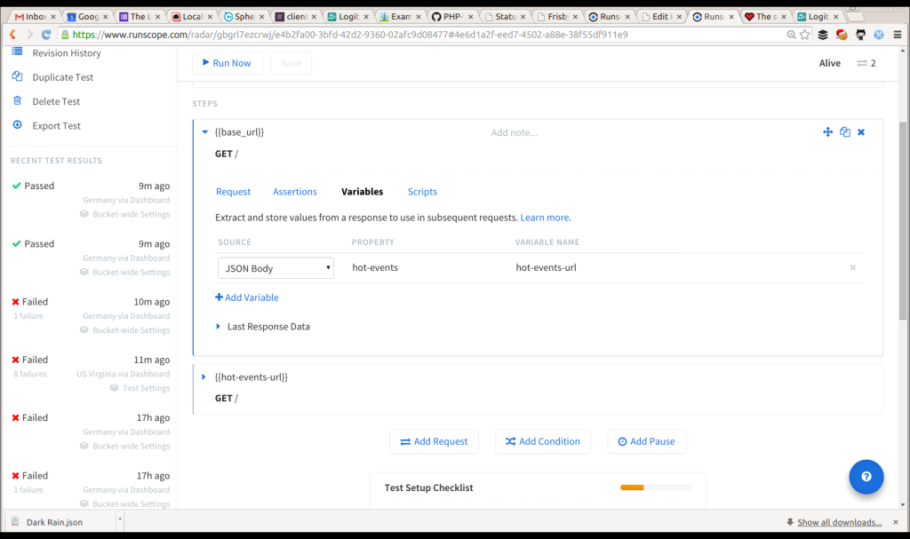 Capture variables for later use